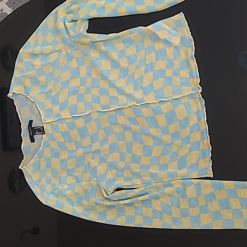 Forever 21 yellow and blue shirt